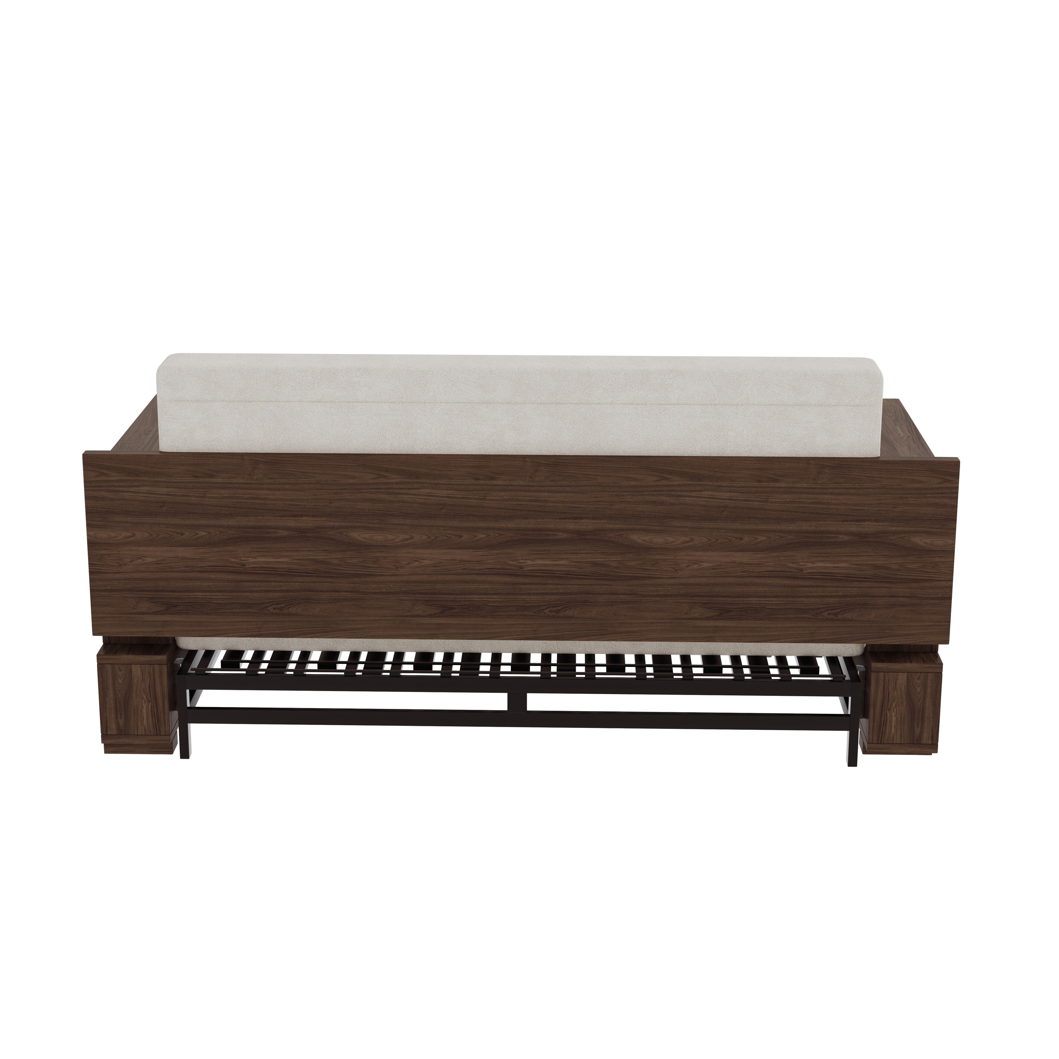 Canapé-lit convertible beige avec rangement