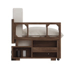 Canapé-lit convertible beige avec rangement