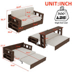 Canapé-lit convertible beige avec rangement