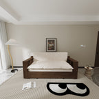 Canapé-lit convertible beige avec rangement