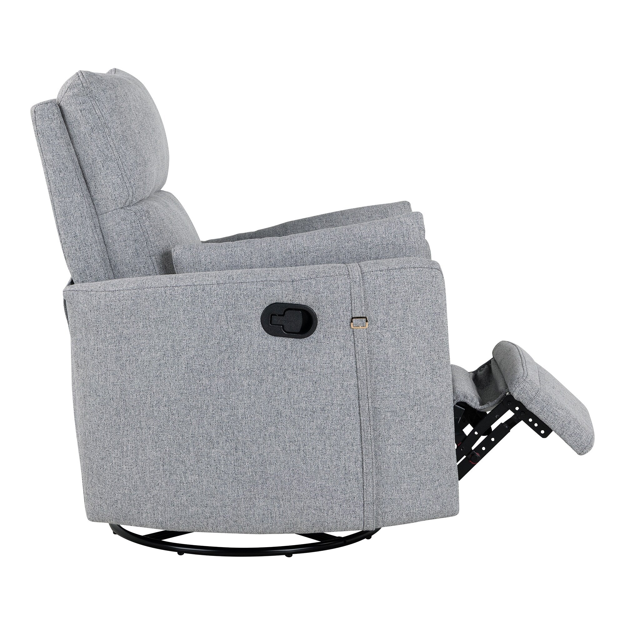 Fauteuil inclinable manuel beige pivotant à 360° avec dossier réglable et deux coussins amovibles