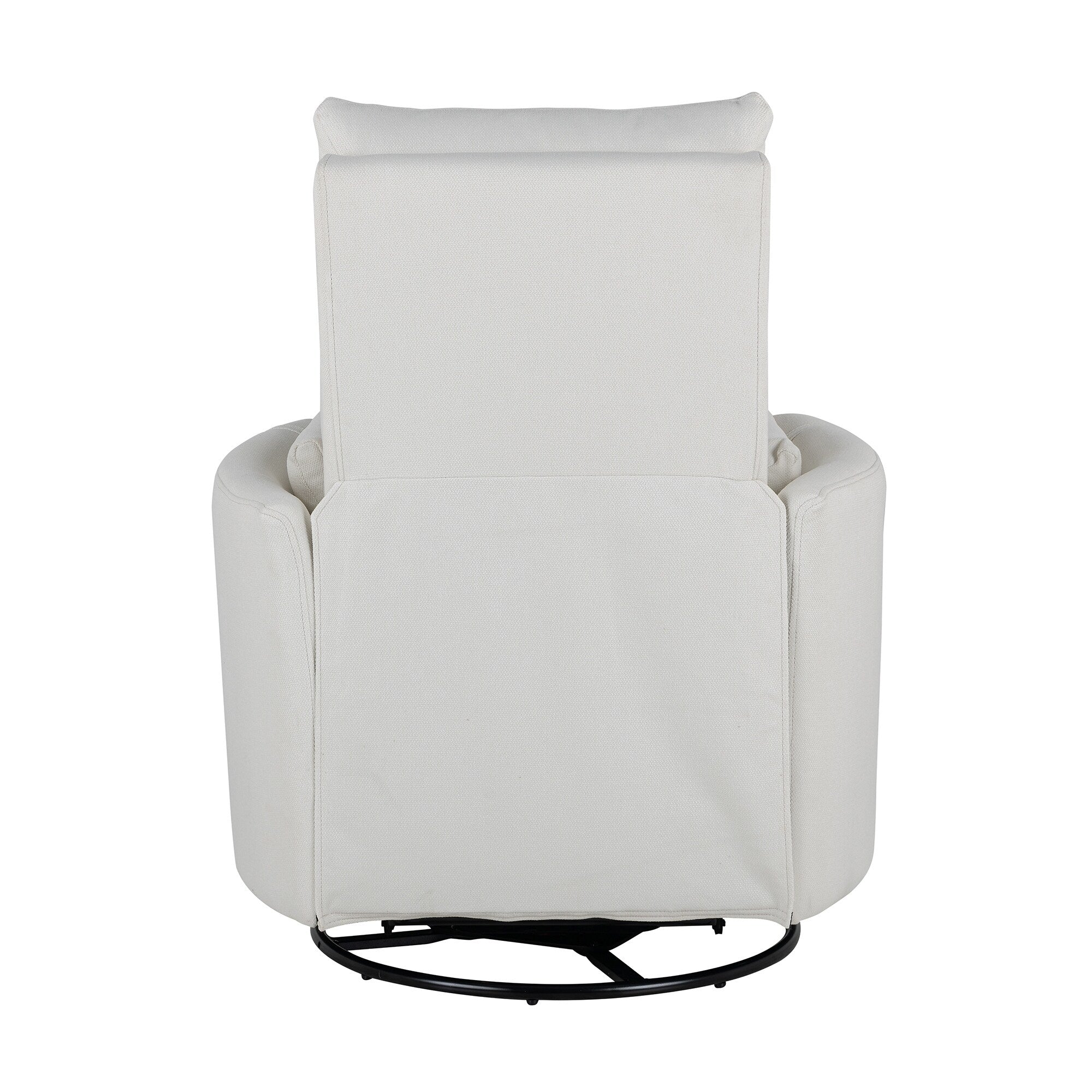 Fauteuil inclinable manuel beige pivotant à 360° avec dossier réglable et deux coussins amovibles