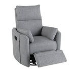 Fauteuil inclinable manuel beige pivotant à 360° avec dossier réglable et deux coussins amovibles