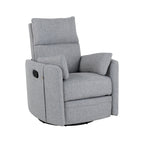 Fauteuil inclinable manuel beige pivotant à 360° avec dossier réglable et deux coussins amovibles