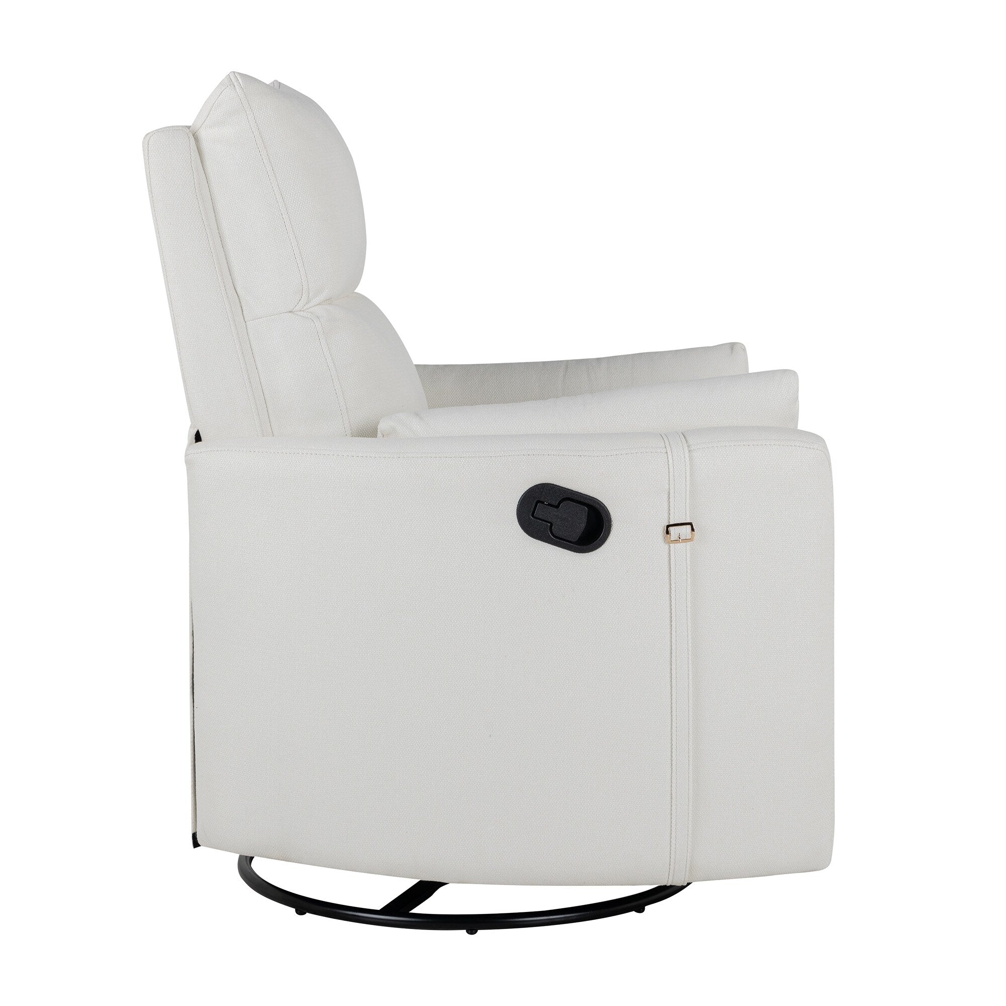 Fauteuil inclinable manuel beige pivotant à 360° avec dossier réglable et deux oreillers amovibles