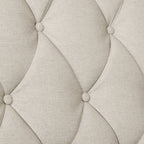 Canapé 3 places beige style Mid-Century Modern en polyester 78,75 po avec dossier capitonné et coussin confortable pour le salon