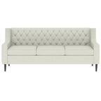 Canapé 3 places beige style Mid-Century Modern en polyester 78,75 po avec dossier capitonné et coussin confortable pour le salon