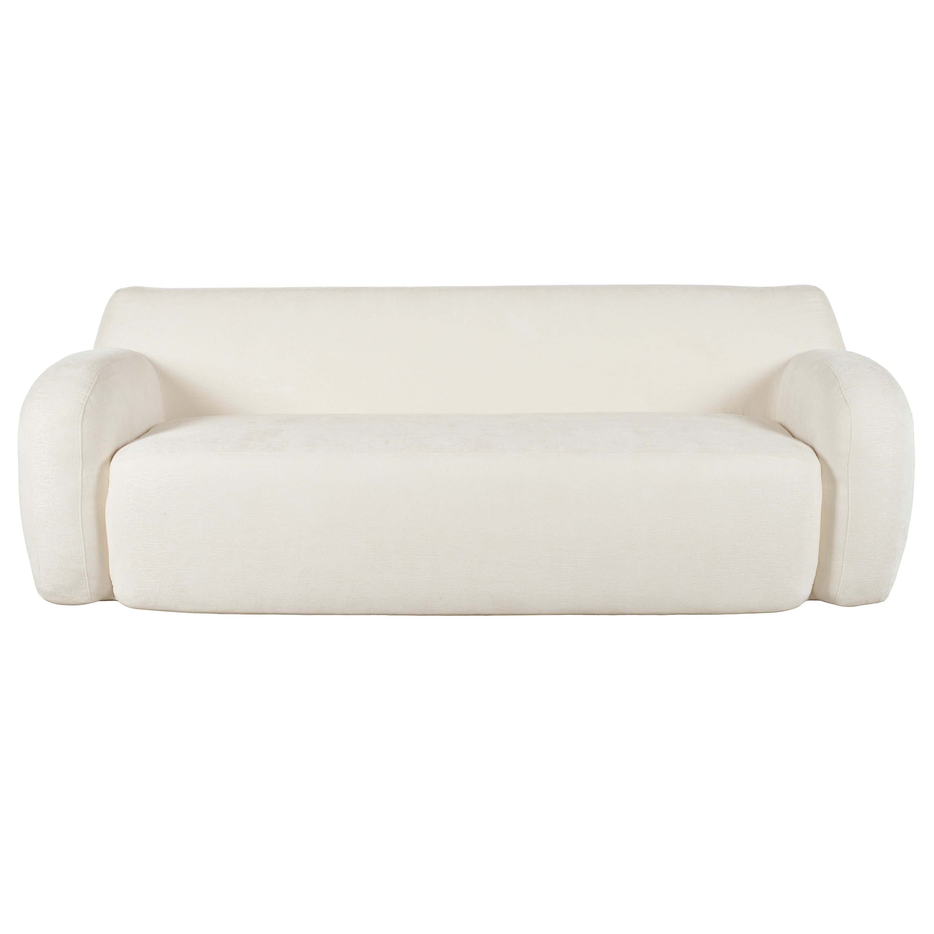 Canapé 3 places minimaliste beige avec rembourrage en mousse haute densité