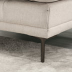 Canapé causeuse beige moderne en lin 102.36 avec accoudoirs réglables et coussins capitonnés pour le salon