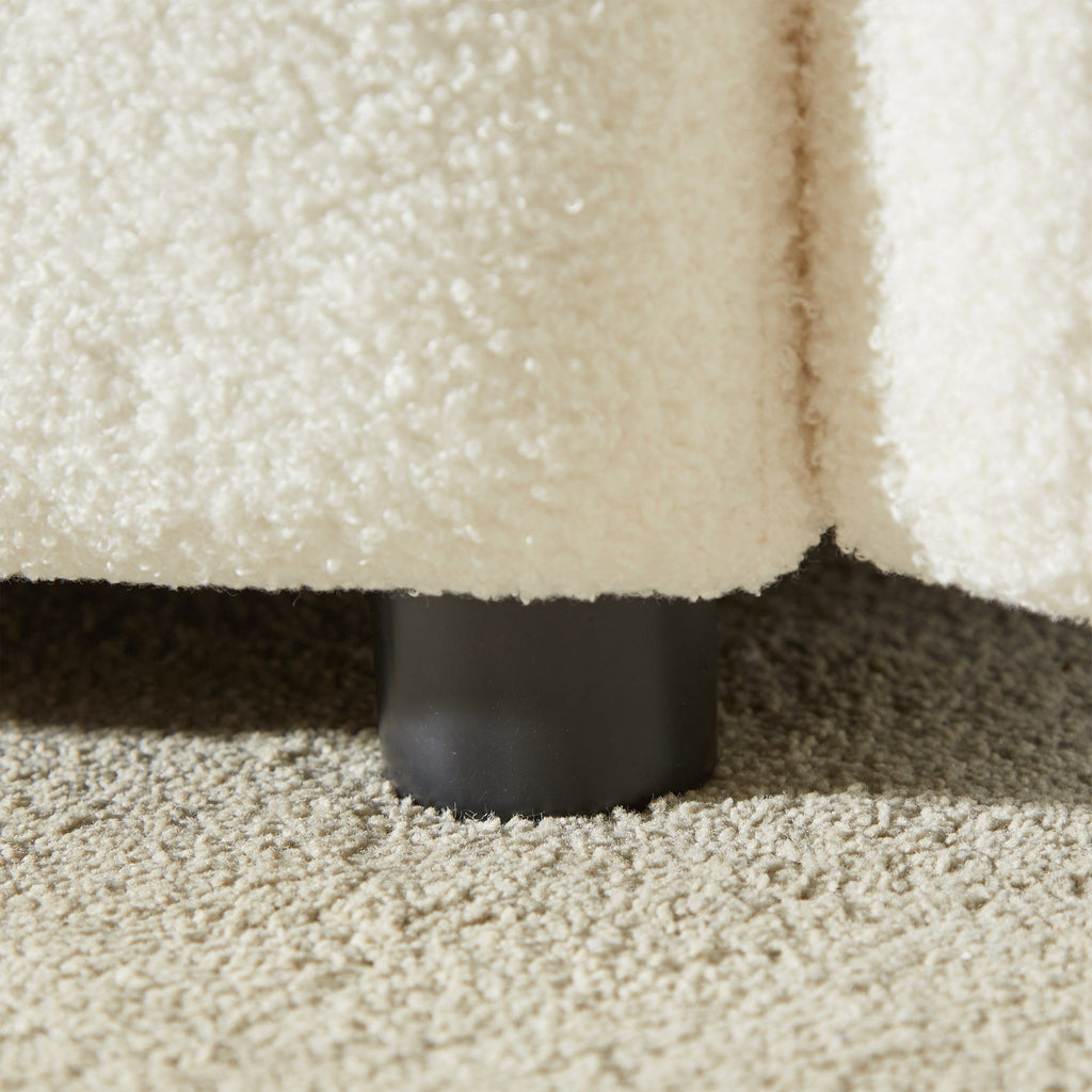 Canapé 1 place en tissu beige moderne 39,7 avec structure en bois massif et coussins en mousse haute résilience