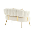 Canapé causeuse rembourré beige moderne 51,97 $ avec cadre en métal et coussins pour le salon