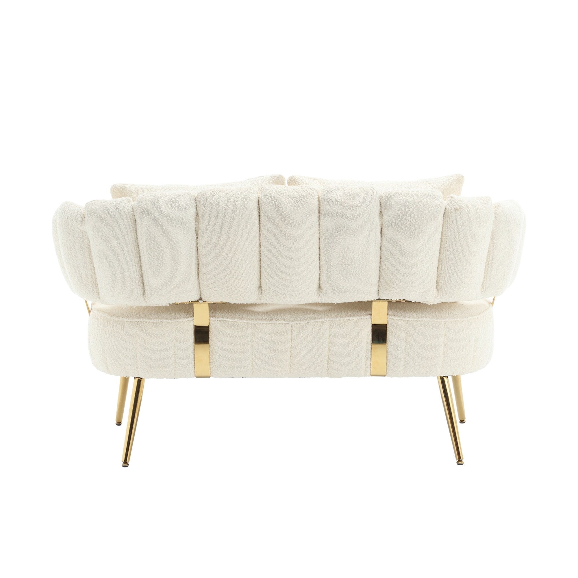 Canapé causeuse rembourré beige moderne 51,97 $ avec cadre en métal et coussins pour le salon