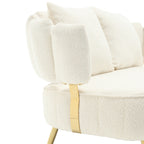 Canapé causeuse rembourré beige moderne 51,97 $ avec cadre en métal et coussins pour le salon
