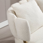 Canapé causeuse rembourré beige moderne 51,97 $ avec cadre en métal et coussins pour le salon