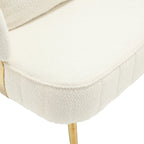 Canapé causeuse rembourré beige moderne 51,97 $ avec cadre en métal et coussins pour le salon
