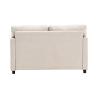 Canapé causeuse beige moderne 52,36 pouces en chenille avec poche et clous pour le salon