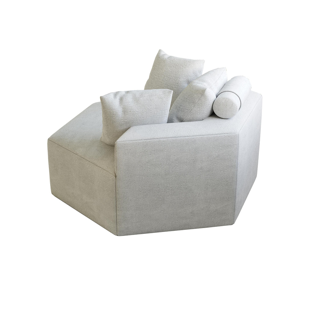 Canapé-lit simple beige moderne en éponge chenille 54 avec coussin de dossier pour le salon