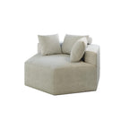 Canapé-lit simple beige moderne en éponge chenille 54 avec coussin de dossier pour le salon