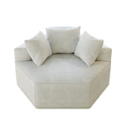 Canapé-lit simple beige moderne en éponge chenille 54 avec coussin de dossier pour le salon