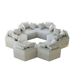 Canapé-lit simple beige moderne en éponge chenille 54 avec coussin de dossier pour le salon