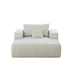 Canapé-lit simple beige moderne en éponge chenille 55 avec coussin de dossier pour salon