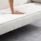 Canapé-lit futon convertible 3 places beige moderne 71,65 avec pieds en bois massif et oreillers pour le salon