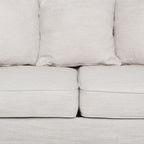 Canapé causeuse beige moderne 73,5 places rembourré avec coussins et pieds en bois pour le salon