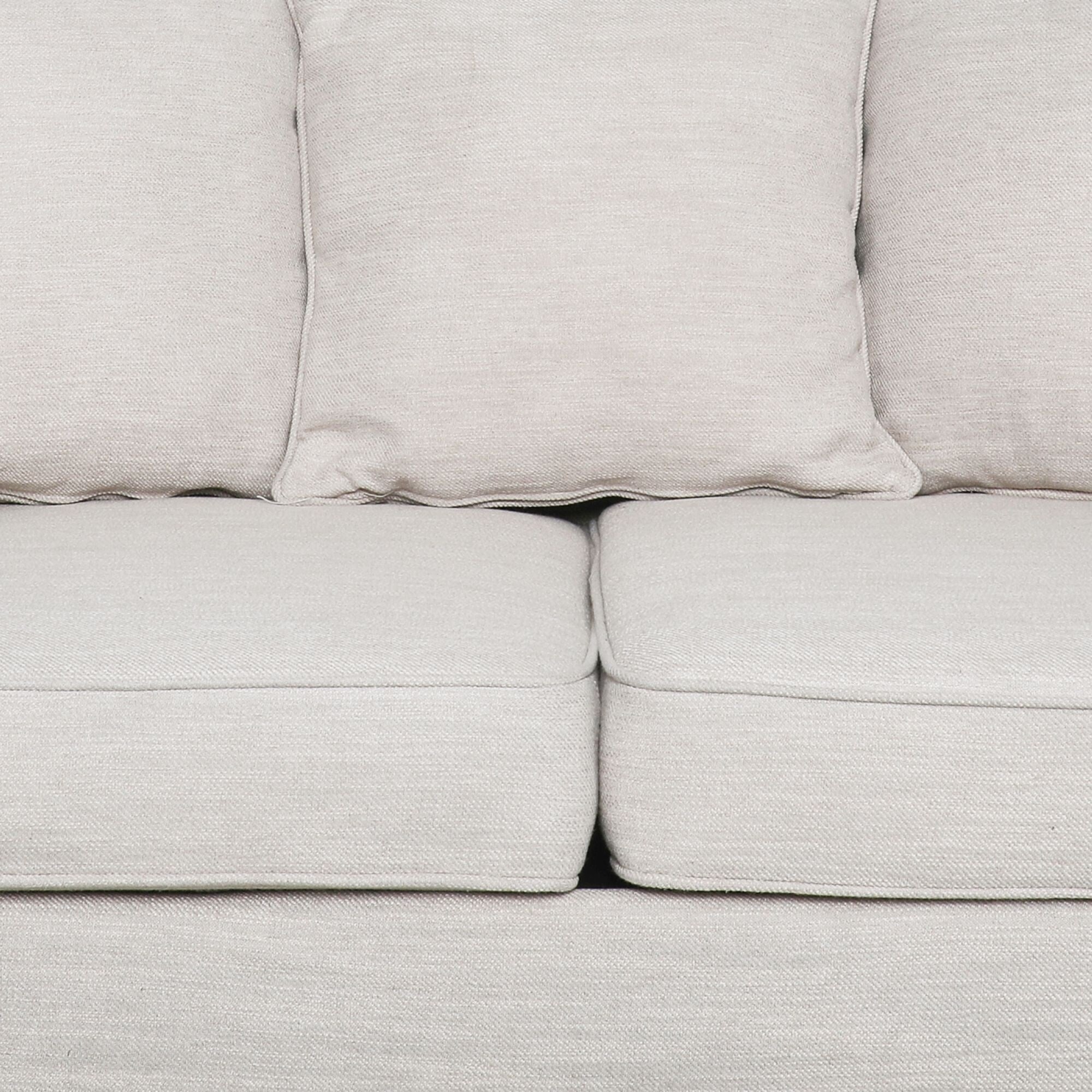 Canapé causeuse beige moderne 73,5 places rembourré avec coussins et pieds en bois pour le salon