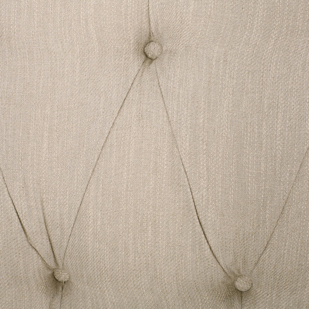 Canapé 3 places capitonné beige moderne 74 avec tête de clou et pieds en bois pour le salon