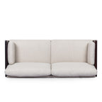 Canapé 3 places beige moderne 77,25 avec pieds en bois et cadre en bois apparent pour le salon