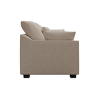 Canapé 3 places beige moderne en polyester 78,7 avec coussins et pieds en bois massif pour le salon