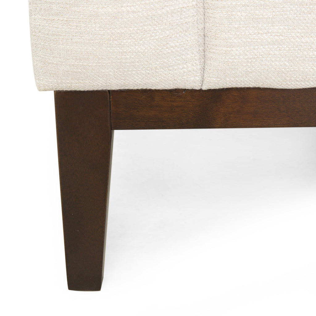 Canapé 3 places beige moderne 80 avec pieds en bois et coussins assortis pour le salon