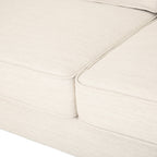 Canapé 3 places beige moderne 82,5 avec pieds en bouleau et coussins latéraux pour le salon