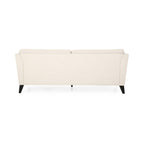 Canapé 3 places beige moderne 82,5 avec pieds en bouleau et coussins latéraux pour le salon