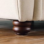 Canapé 3 places beige moderne en chenille 84,6 avec accoudoirs roulés et cadre en bois massif pour le salon