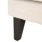 Canapé 3 places beige moderne 86 avec pieds en bois et dossier capitonné pour le salon