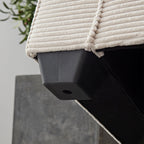 Canapé 3 places en velours côtelé beige moderne 87,4 avec porte-gobelet et sacs de rangement pour le salon