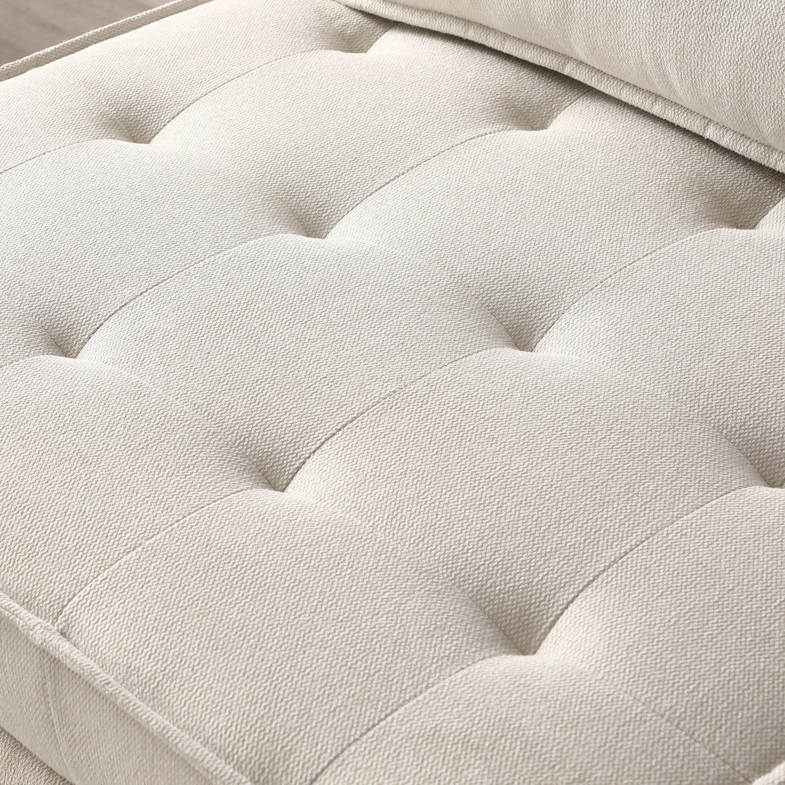 Canapé-lit gigogne ottoman beige avec dossier réglable