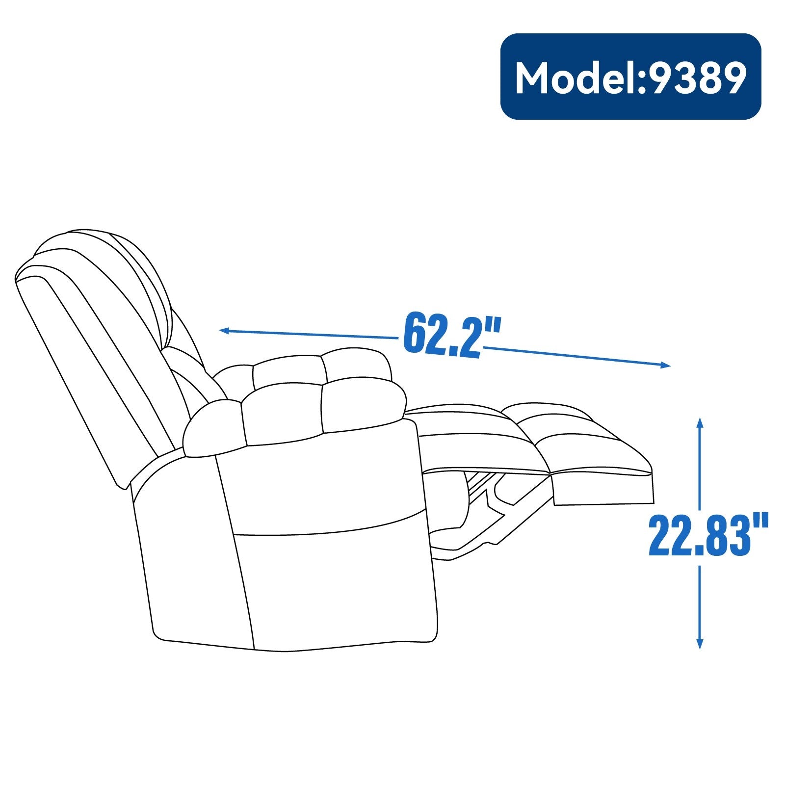 Fauteuil inclinable pivotant à 360° surdimensionné beige avec poches latérales et repose-pieds réglable