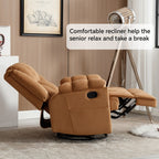 Fauteuil inclinable pivotant à 360° surdimensionné beige avec poches latérales et repose-pieds réglable