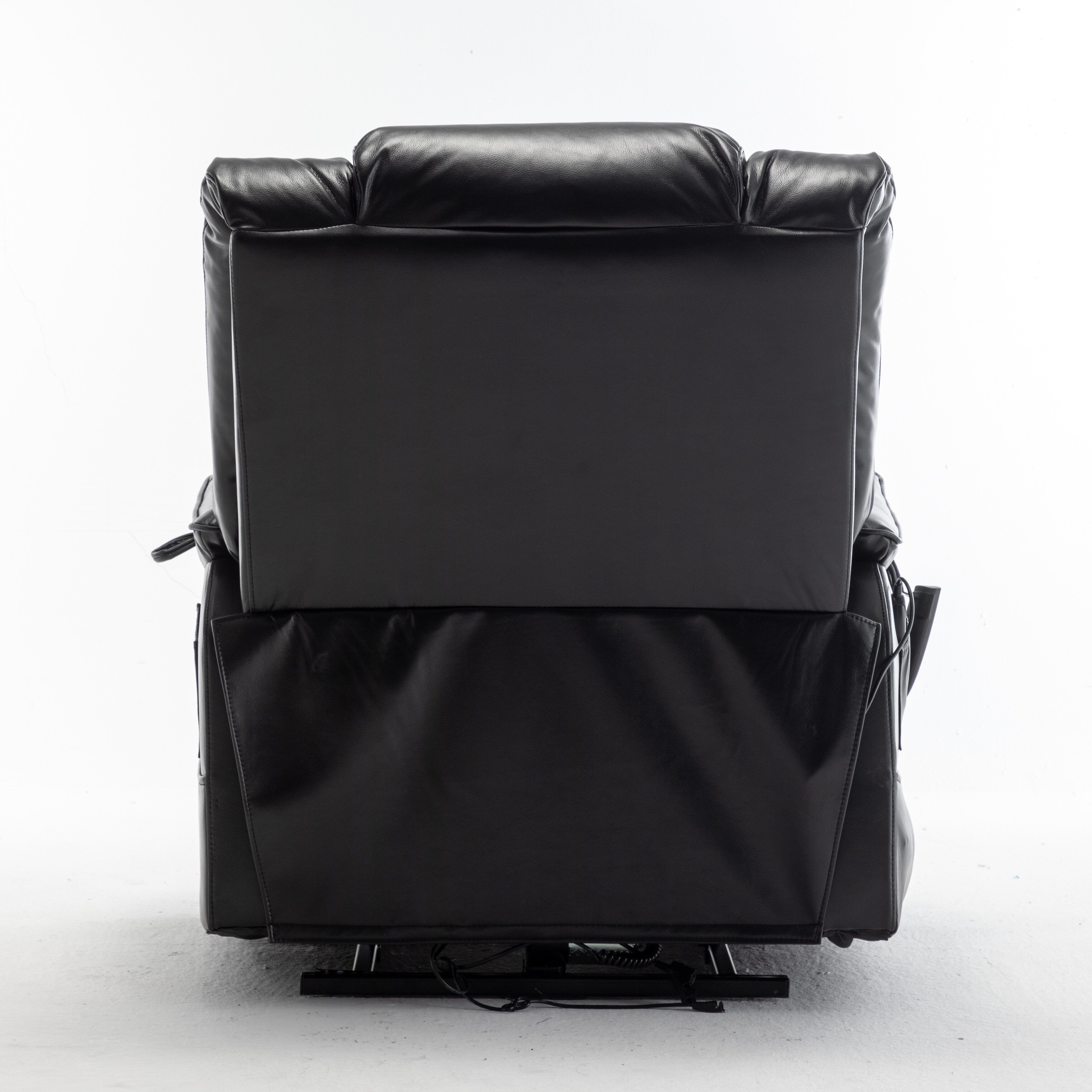 Fauteuil inclinable électrique surdimensionné beige avec moteur OKIN, relevage à plat à 180°, siège extra-large et poches de rangement