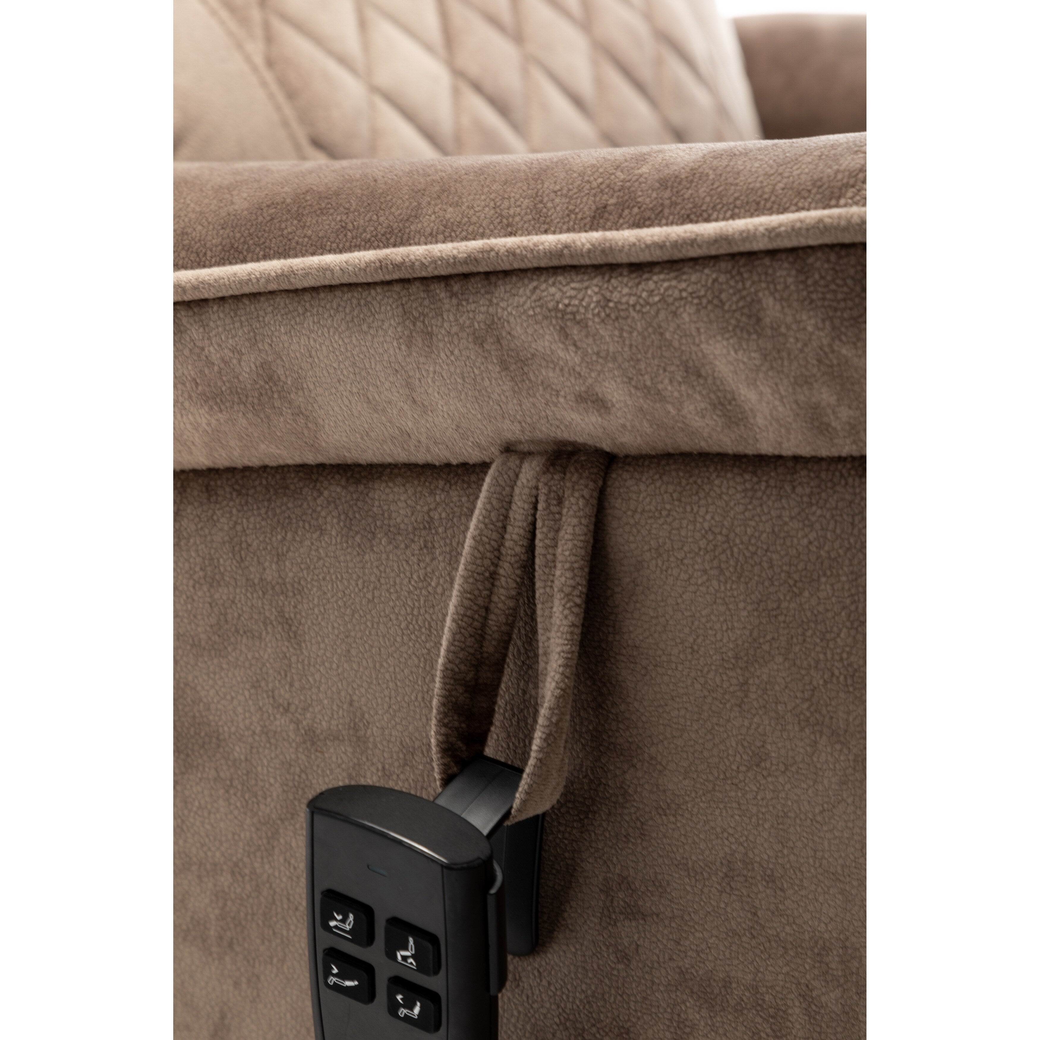 Fauteuil inclinable électrique surdimensionné beige avec moteur OKIN et position allongée à 180°