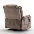 Fauteuil inclinable électrique surdimensionné beige avec moteur OKIN et position allongée à 180°