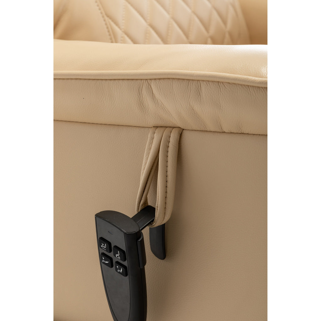 Fauteuil inclinable électrique surdimensionné beige avec moteur OKIN et position allongée à 180°