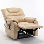 Fauteuil inclinable électrique surdimensionné beige avec moteur OKIN et position allongée à 180°