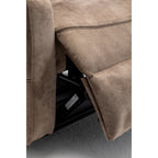 Fauteuil inclinable électrique surdimensionné beige avec moteur OKIN, fonction d'inclinaison à 180°, siège extra-large et poches de rangement latérales