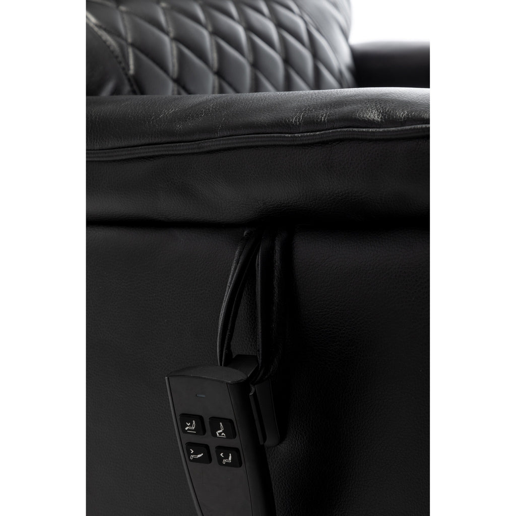 Fauteuil inclinable électrique surdimensionné beige avec moteur OKIN, relevage à plat à 180°, assise extra-large et poches de rangement