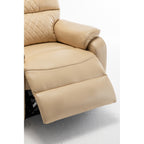 Fauteuil inclinable électrique surdimensionné beige avec moteur OKIN, relevage à plat à 180°, assise extra-large et poches de rangement