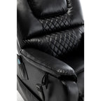 Fauteuil inclinable électrique surdimensionné beige avec moteur OKIN, relevage à plat à 180°, assise extra-large et poches de rangement