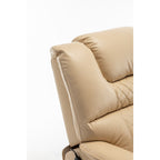Fauteuil inclinable électrique surdimensionné beige avec moteur OKIN, relevage à plat à 180°, assise extra-large et poches de rangement